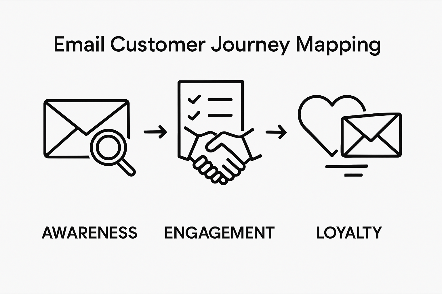 Infographic illustrating email journey mapping steps