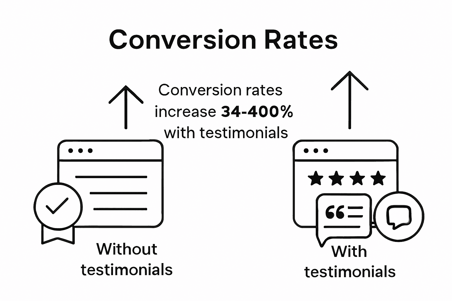 Infographic: testimonials increase conversion rates