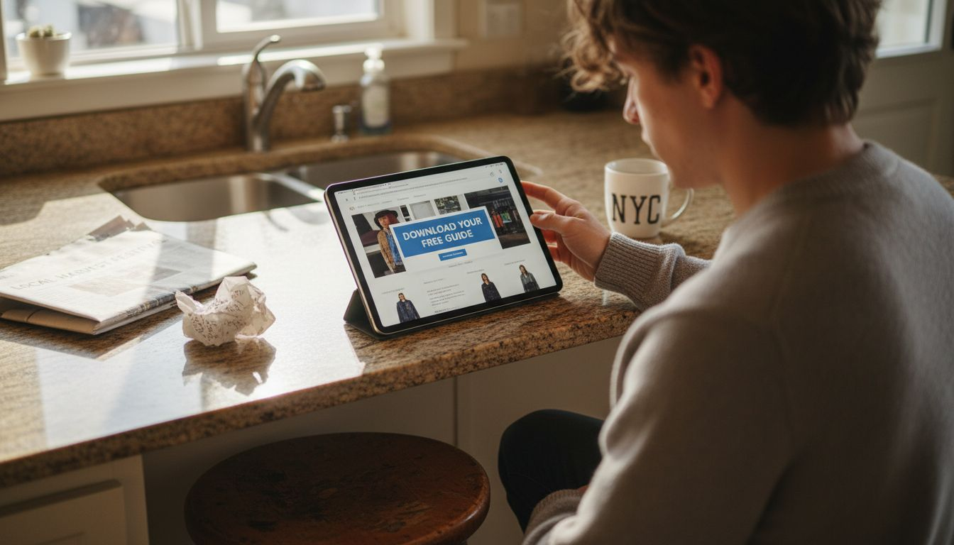 Shopper downloads guide from ecommerce site