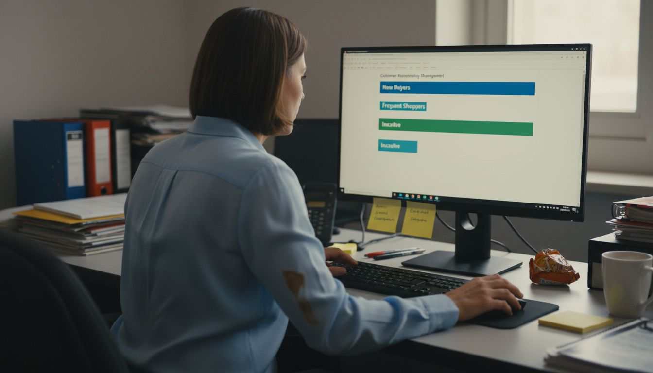 Manager organizing customer segmentation profiles