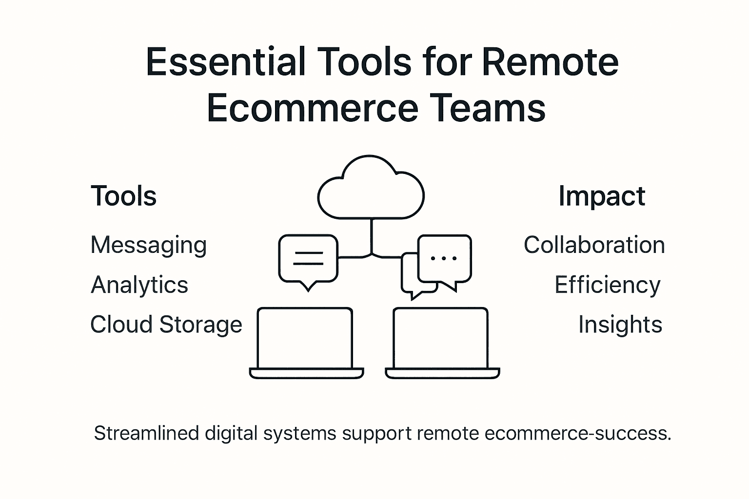 Infographic showing ecommerce remote team tools