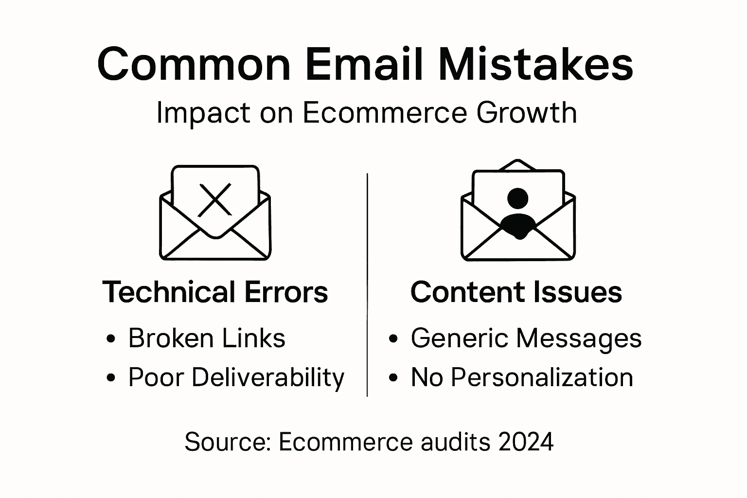 Infographic with major email marketing mistakes
