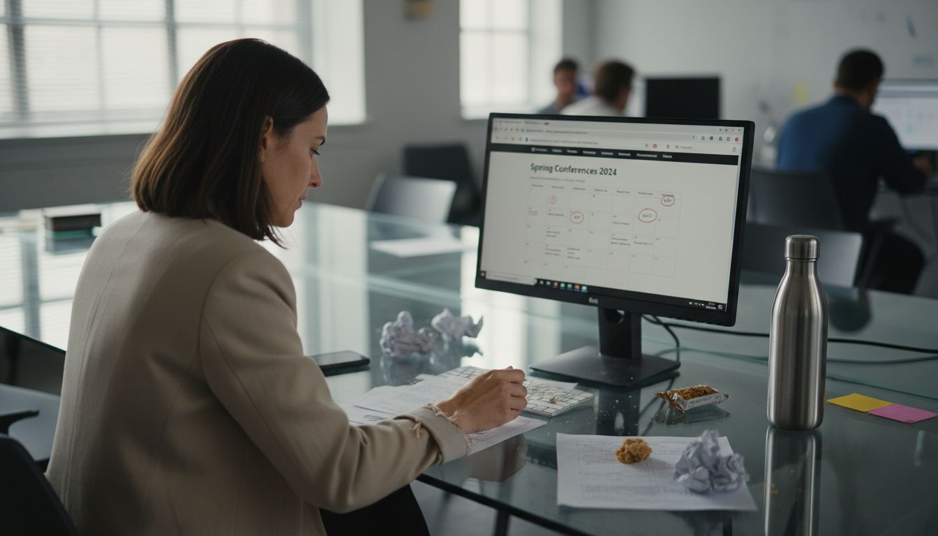 Woman researching industry networking events