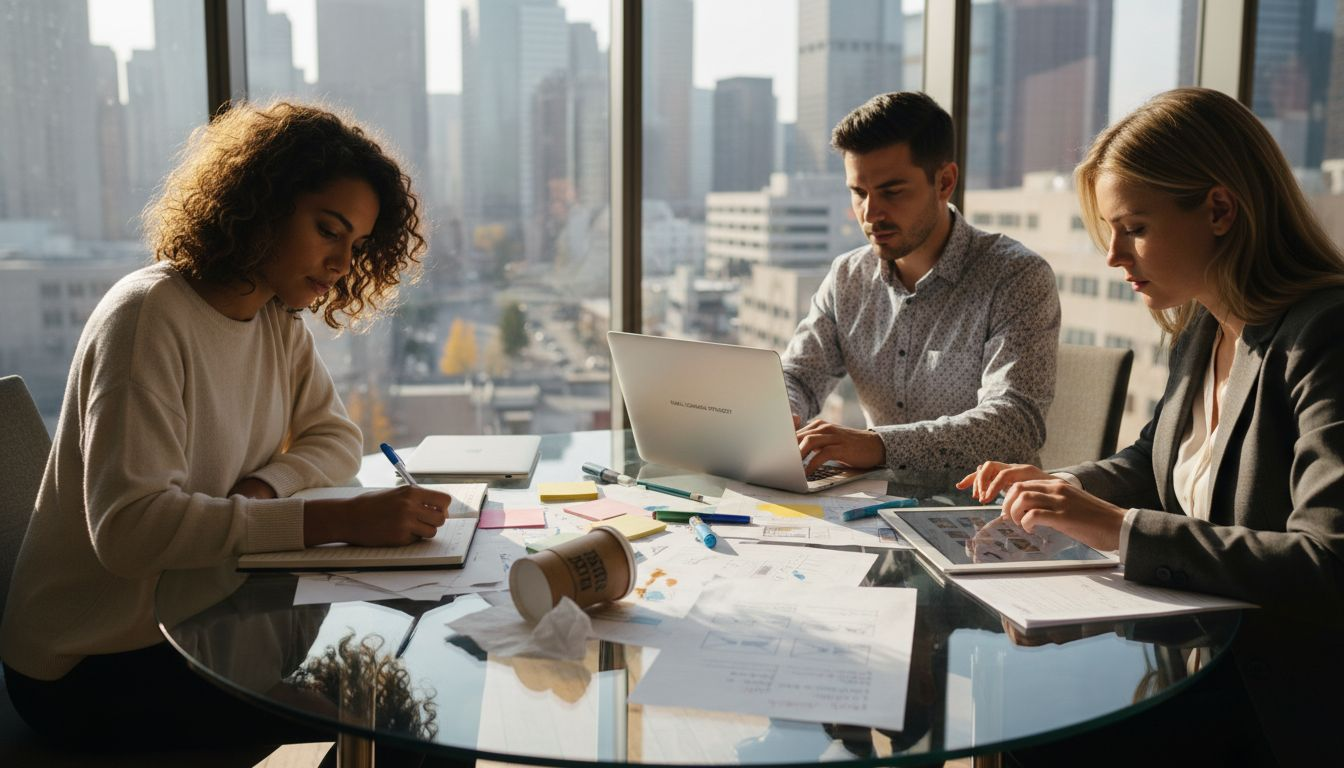 Team planning ecommerce email campaign together