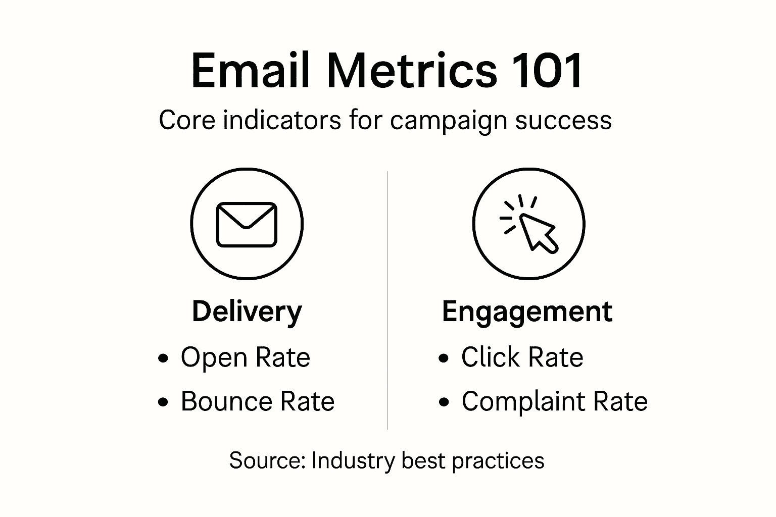 Infographic with key email marketing metrics
