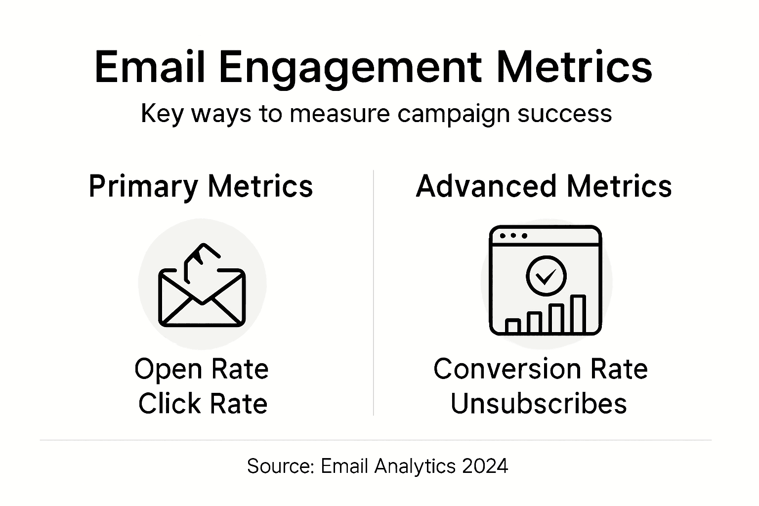 Infographic on email engagement key metrics