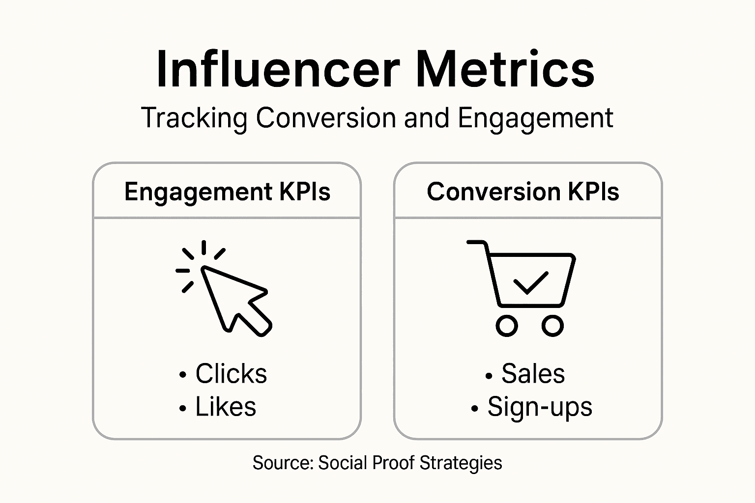 Infographic showing engagement and conversion KPIs for influencers