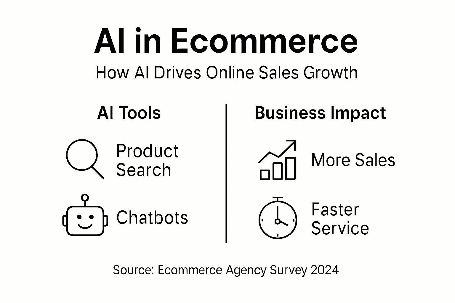 Infographic showing AI impact on ecommerce