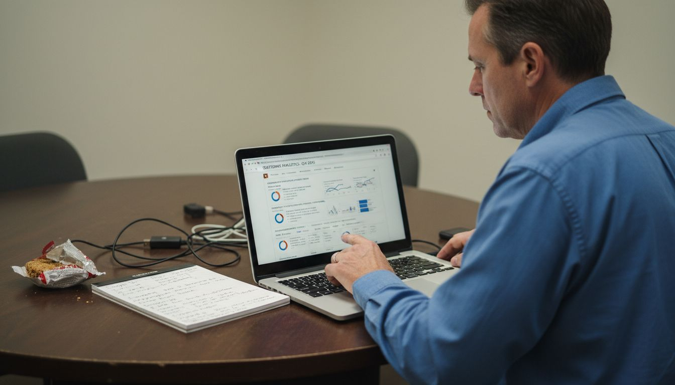 Man segmenting customer data at conference table