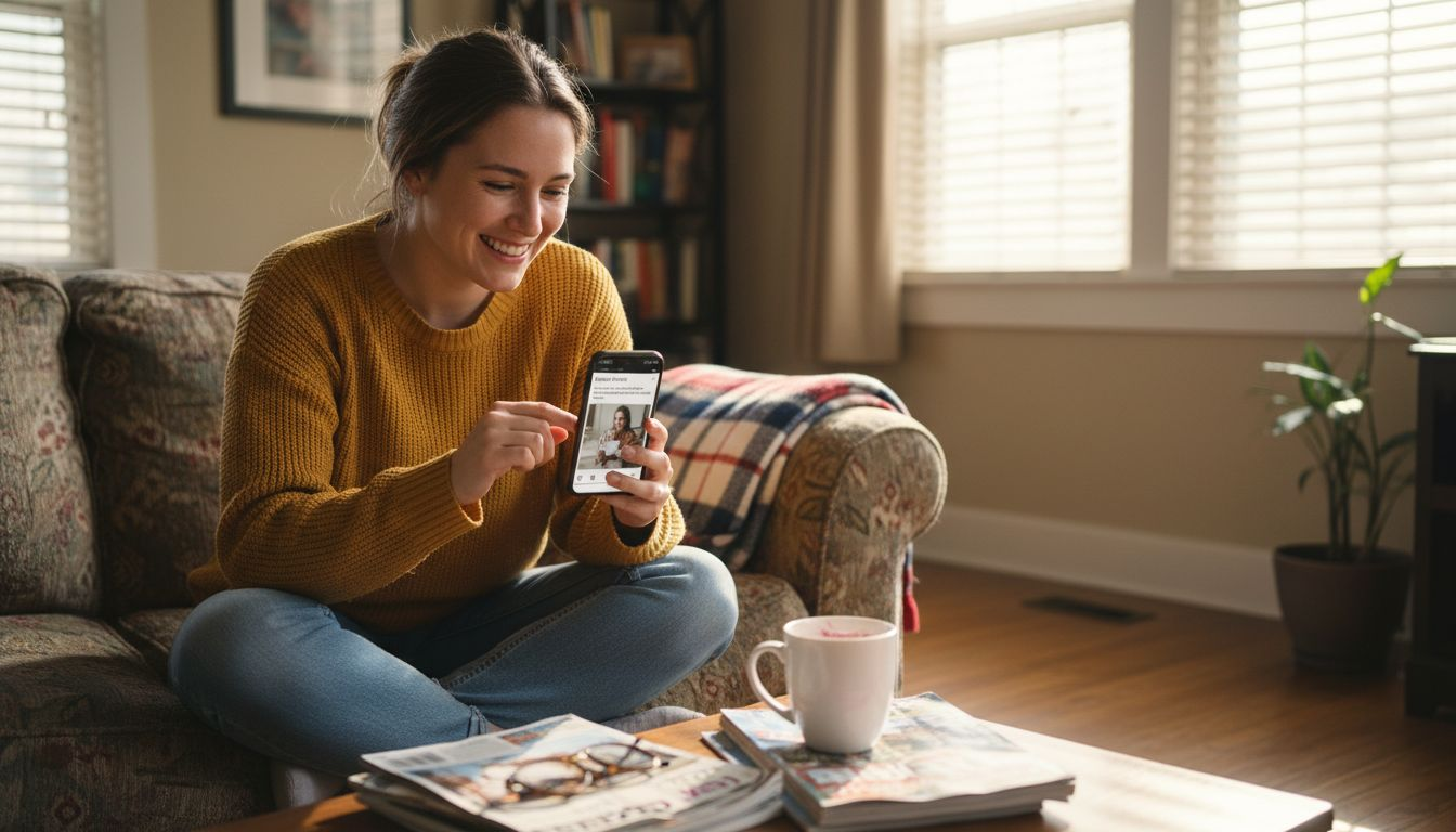 Customer reacting to brand sharing her UGC