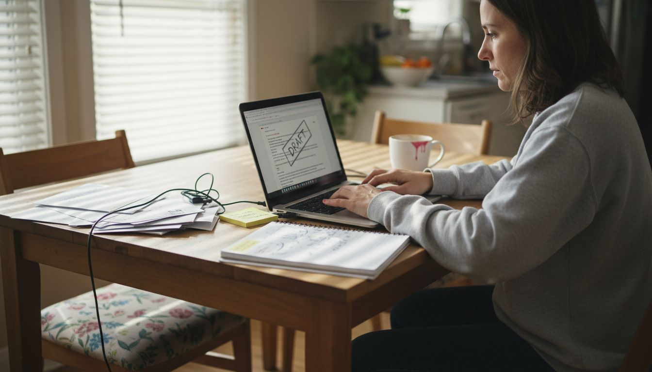 Ecommerce manager prepares digital marketing email