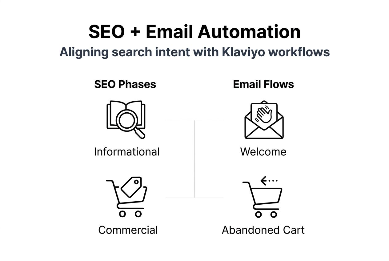 Infographic illustrates SEO-email automation integration framework