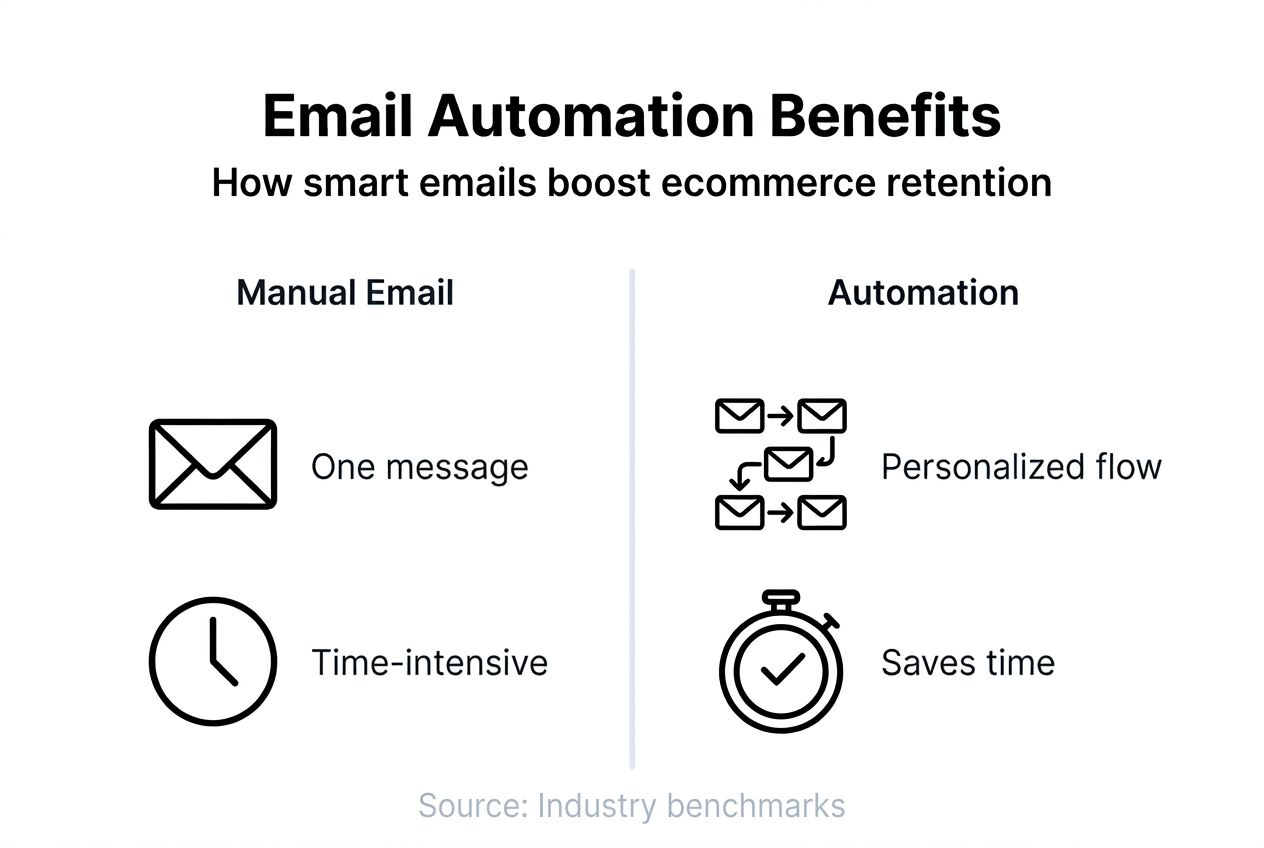 Infographic comparing manual vs automated email marketing