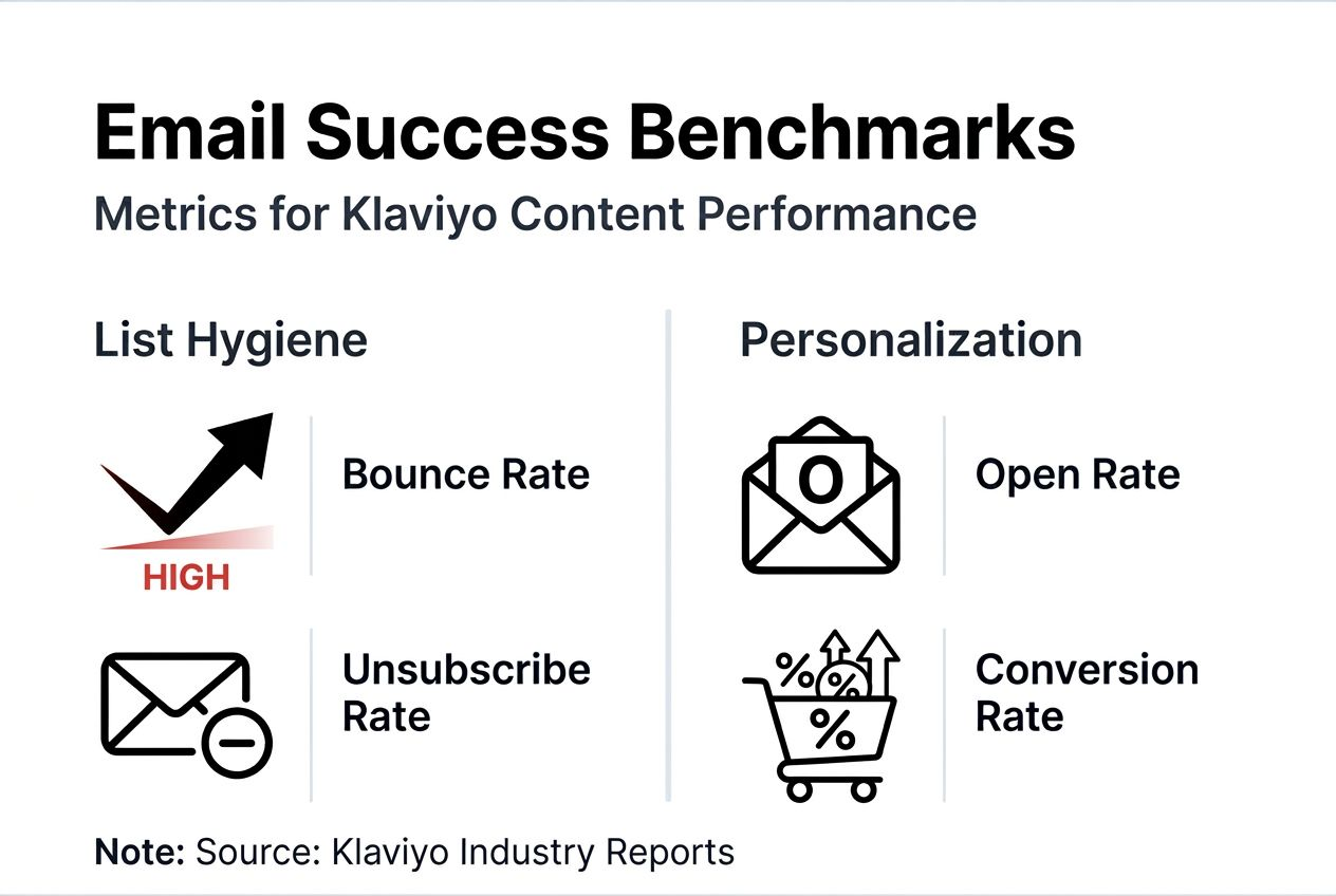 Infographic showing Klaviyo email benchmarks
