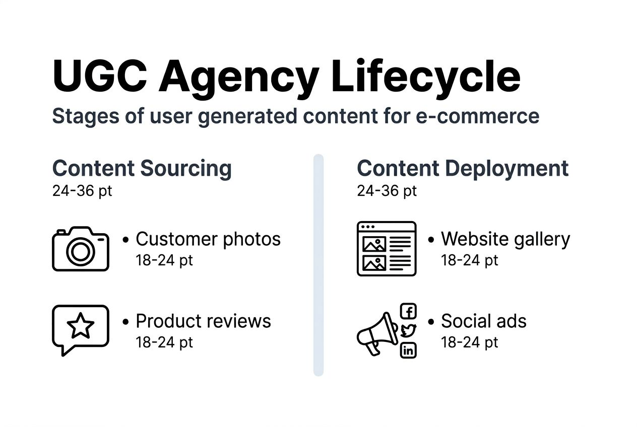 Infographic on UGC agency stages and workflow