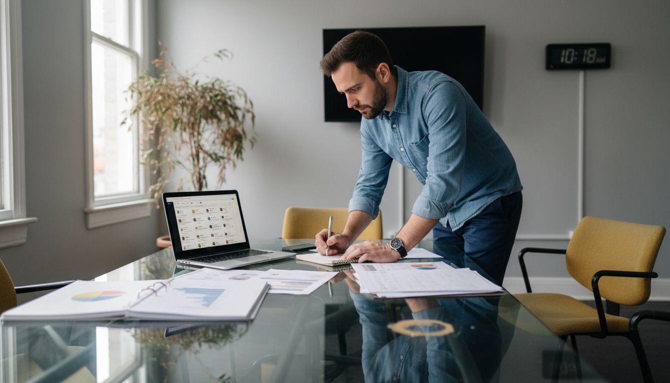 Specialist comparing influencer profiles for ROI