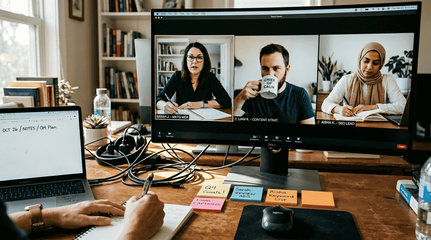 Remote team collaborating on email automation