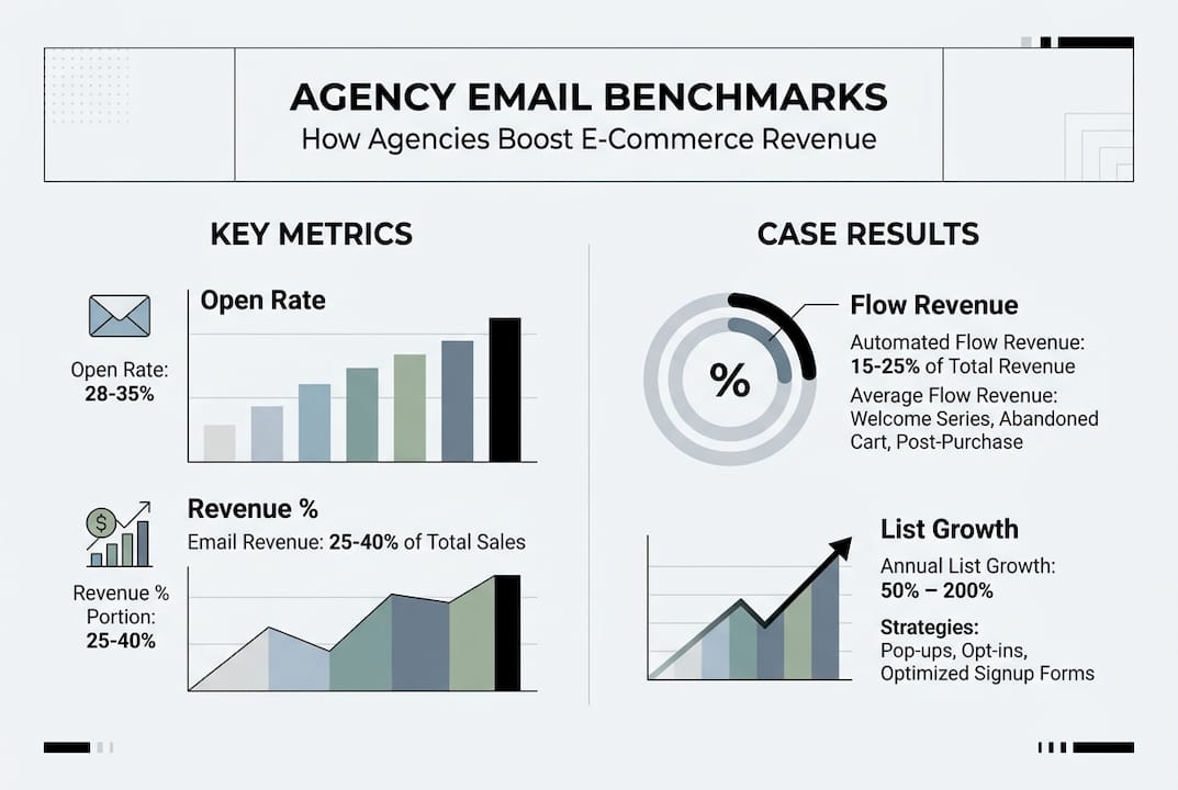 Infographic of key agency email marketing benchmarks