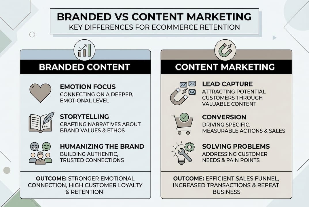 Infographic comparing branded and content marketing