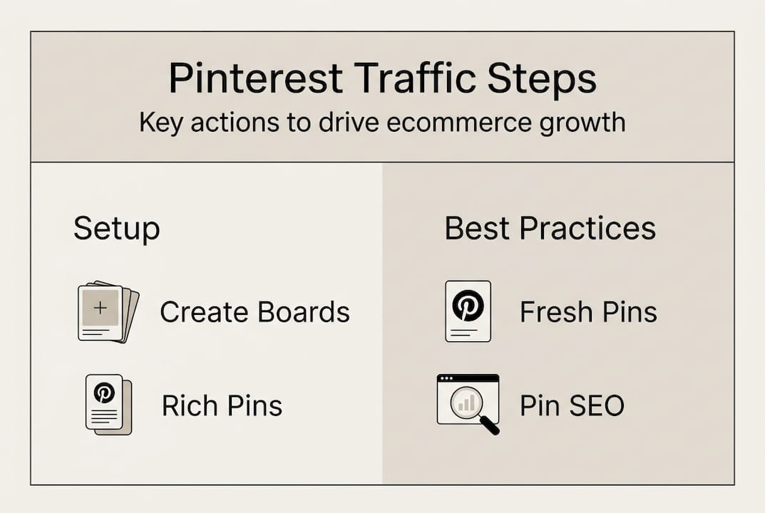 Infographic shows Pinterest ecommerce traffic steps