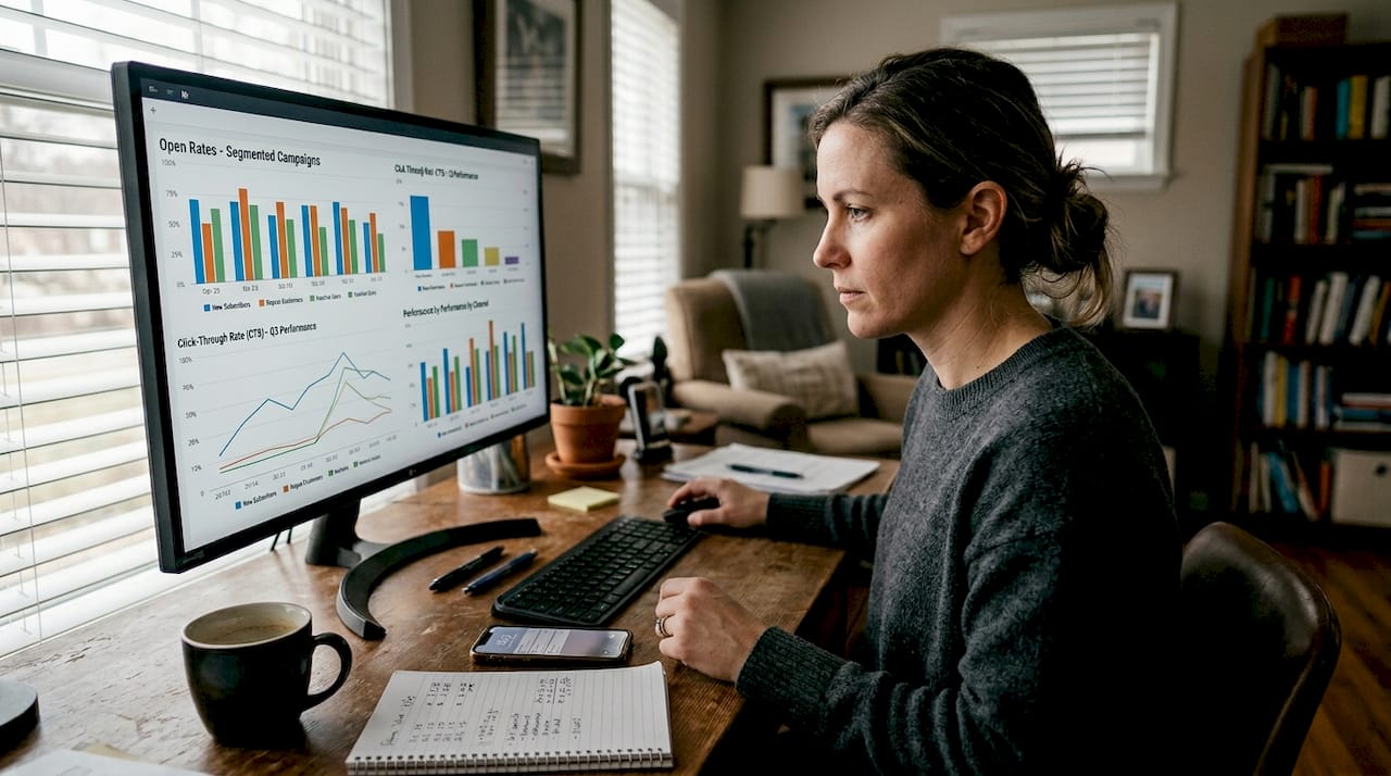 Analyzing segmented email marketing campaign metrics