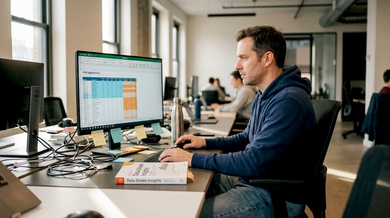 Man reviewing segmented email campaign data