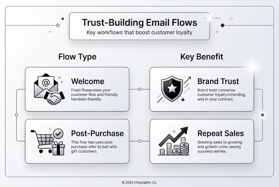Infographic of key email flows and benefits