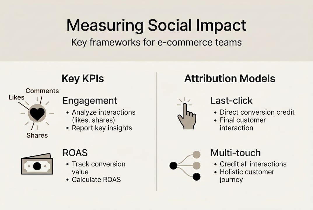 Infographic of main KPIs and attribution models
