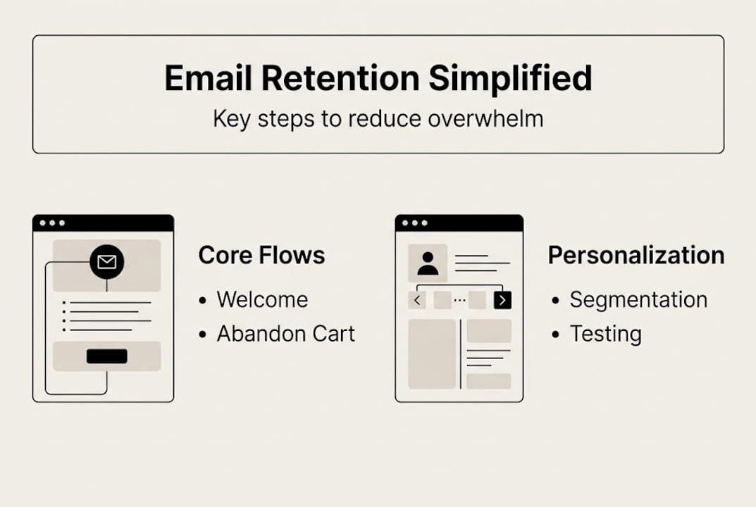 Infographic showing core email flows and personalization