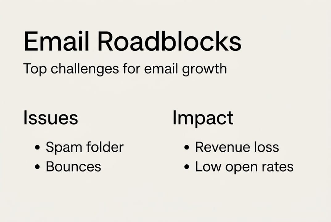 Infographic, top email marketing challenges and impact