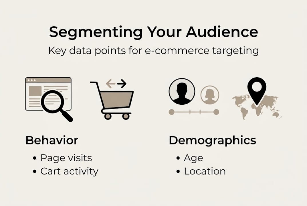 Infographic showing core audience segmentation data points