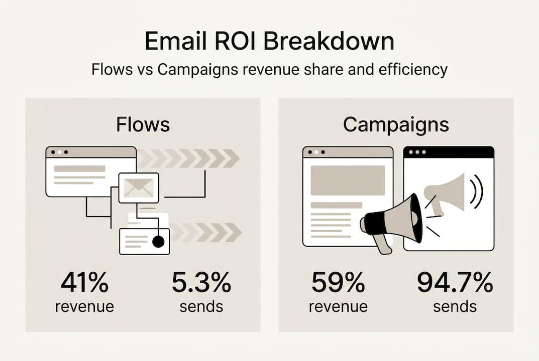 Infographic comparing flows and campaign ROI