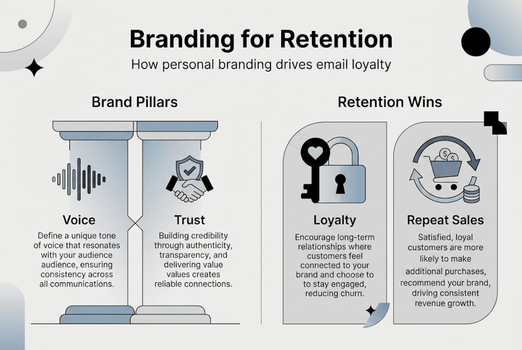 Infographic showing personal branding retention pillars