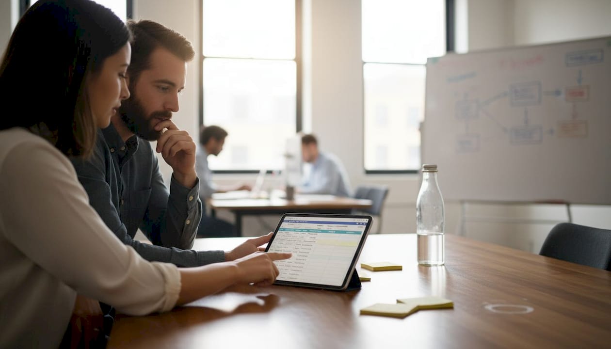 Collaborators planning segmented email strategy