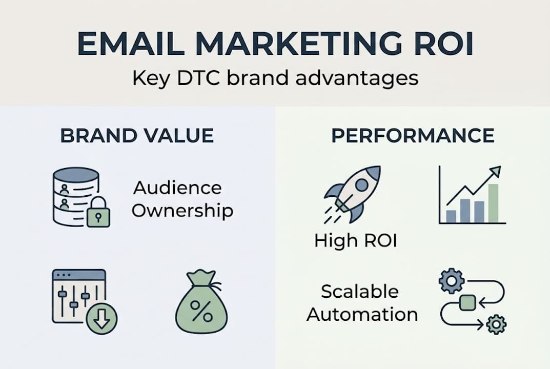 Infographic email marketing DTC benefits