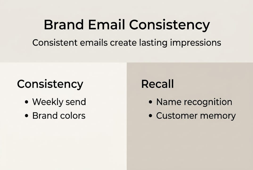 Infographic showing email consistency boosts awareness