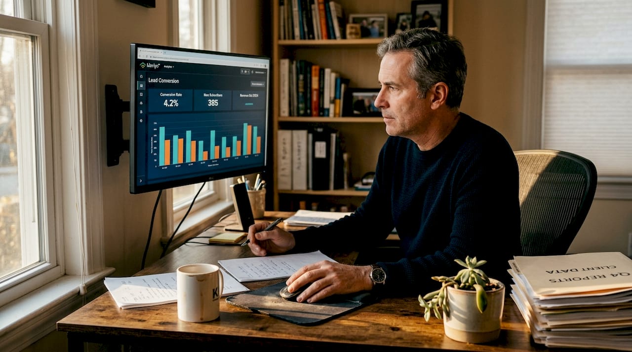 Analyst tracking lead conversion data