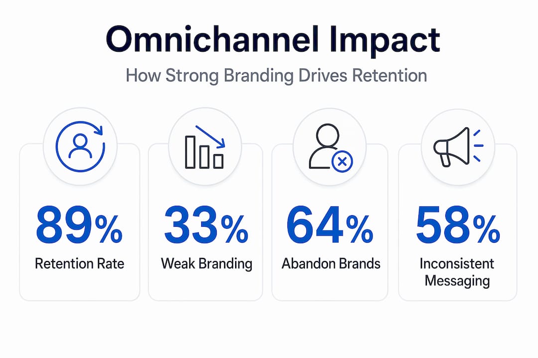 Infographic highlighting ecommerce omnichannel retention statistics