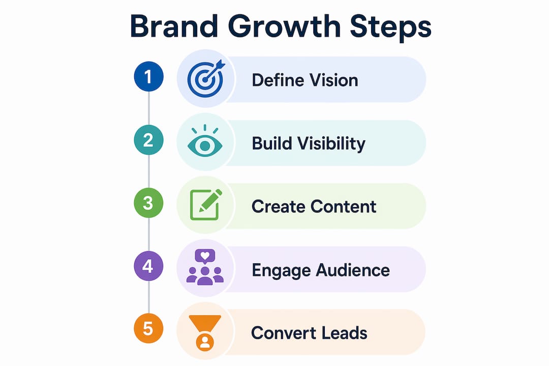 Infographic illustrating personal branding growth steps