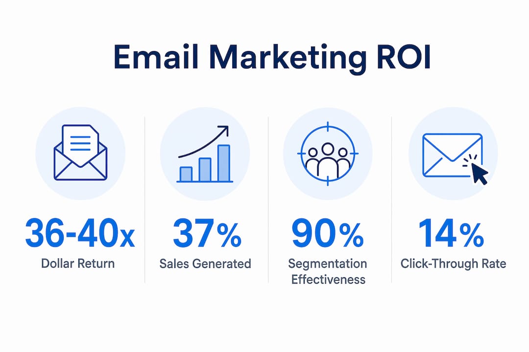 Infographic showing key email marketing ecommerce statistics