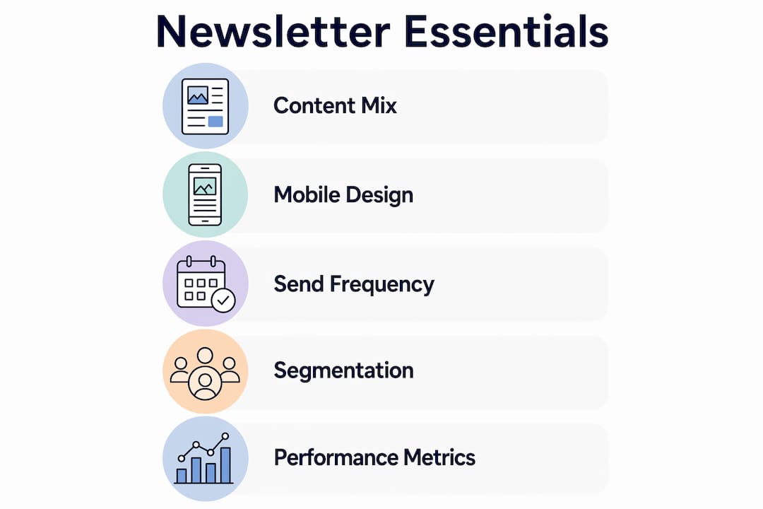 Infographic showing newsletter best practices steps