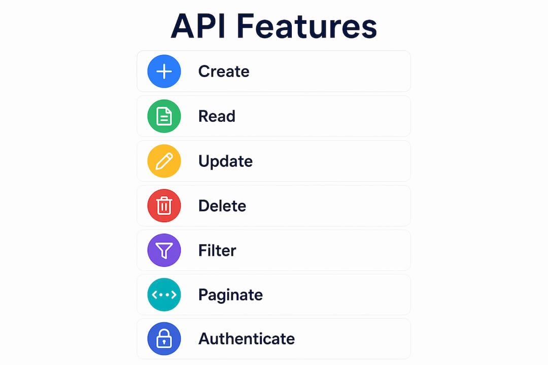 Infographic illustrating core Klaviyo API features in steps