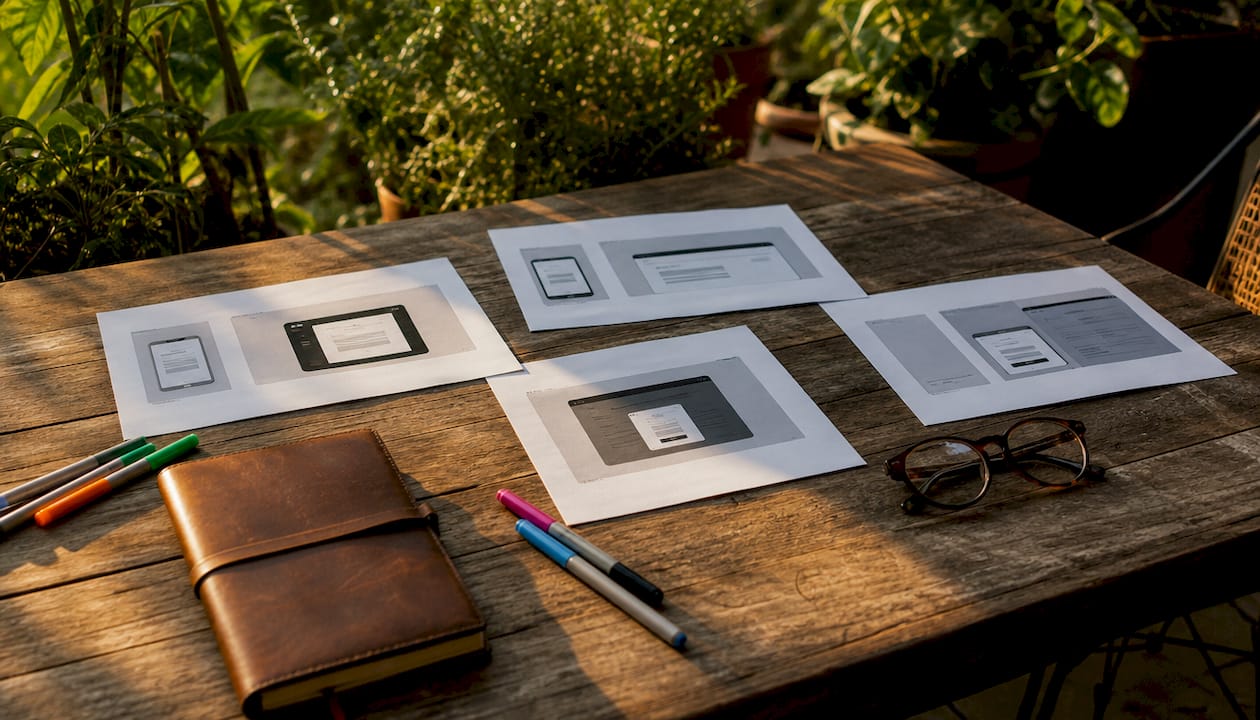 Printed Klaviyo form types on table with stationery