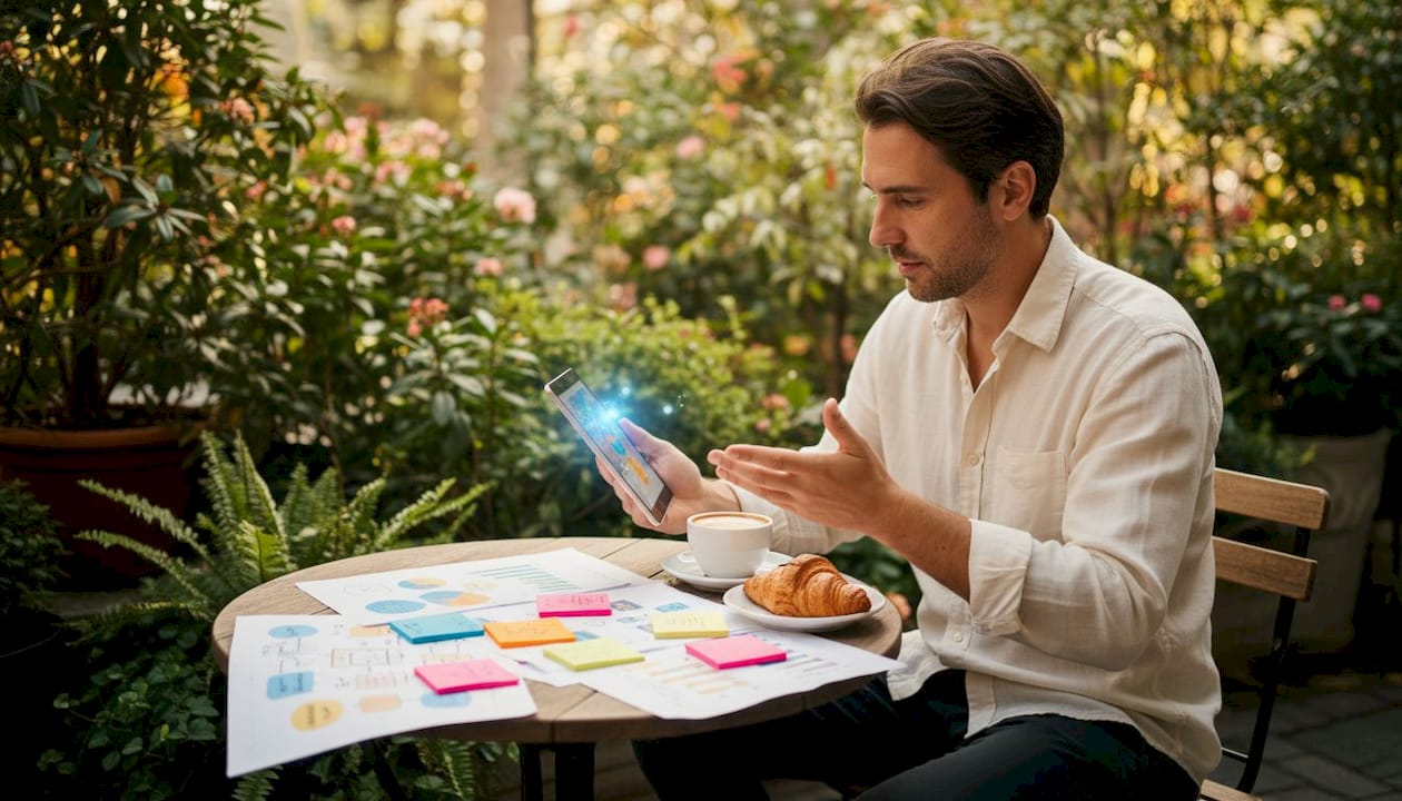 Hands using tablet for ecommerce marketing management
