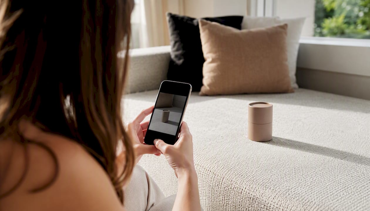Customer taking photo for user-generated content