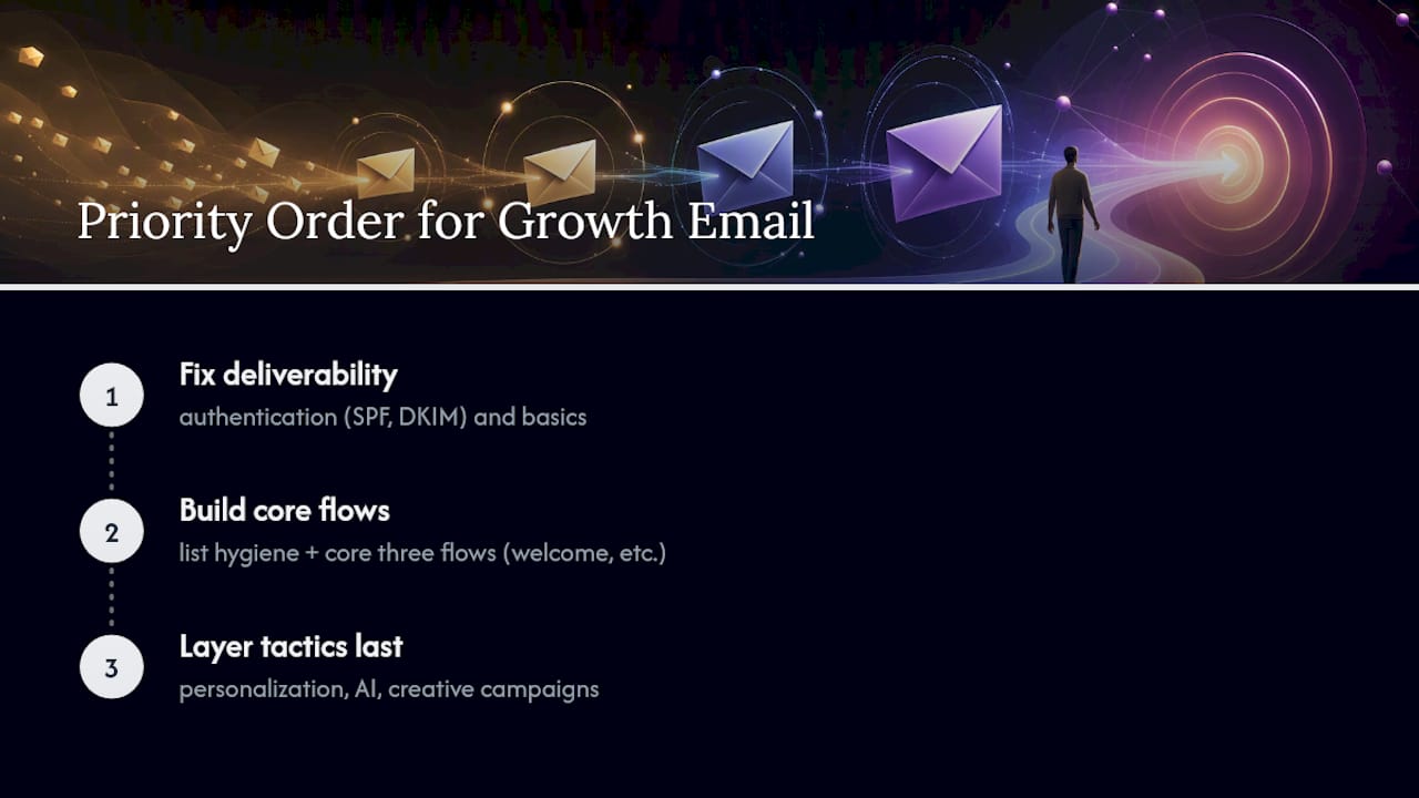 Editorial Take: Why Growth-Stage Email Advice Usually Gets Sequencing Wrong — overview diagram