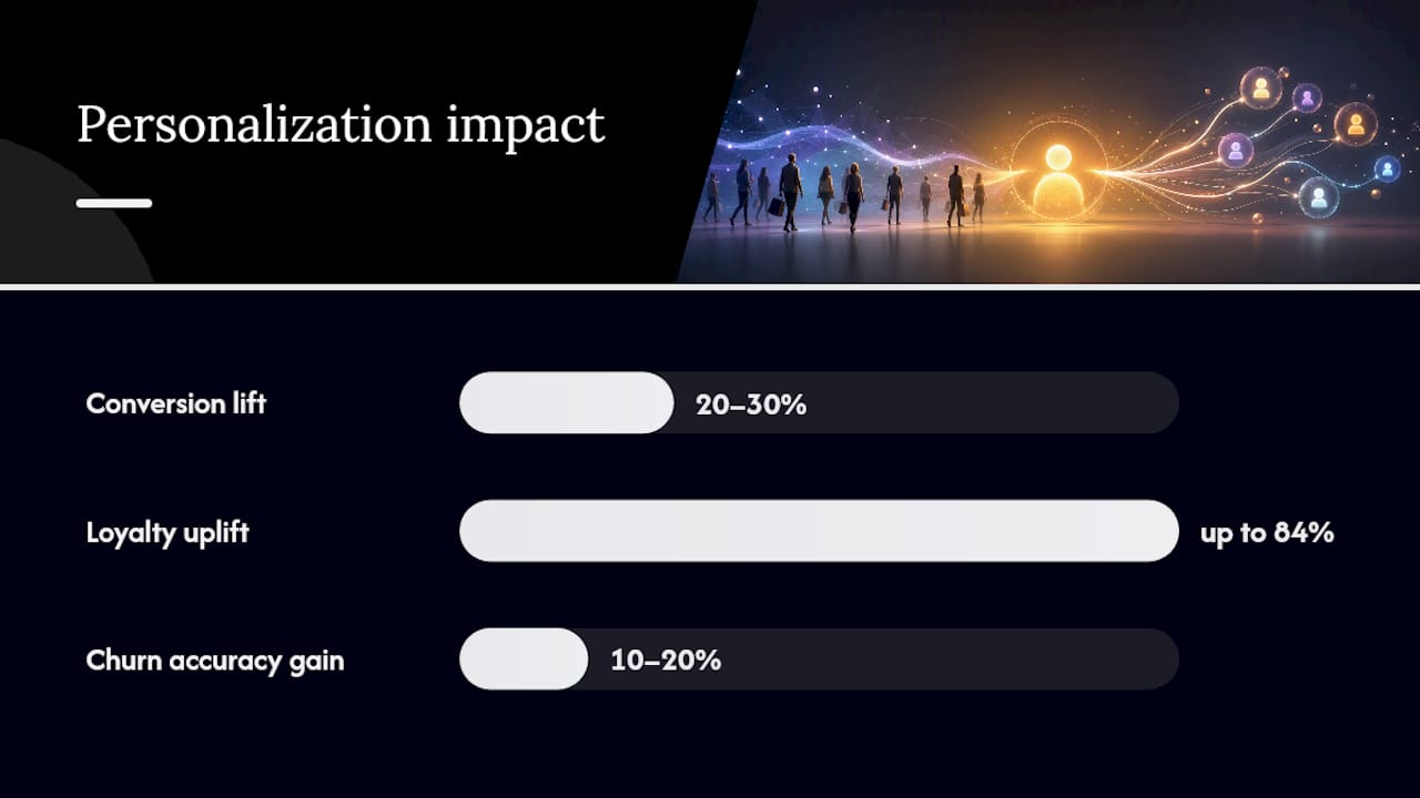 Diagram of personalization impact on ecommerce metrics