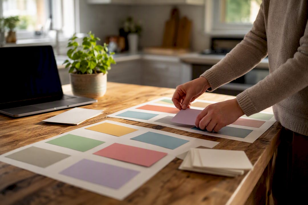 Hands sorting customer segmentation cards