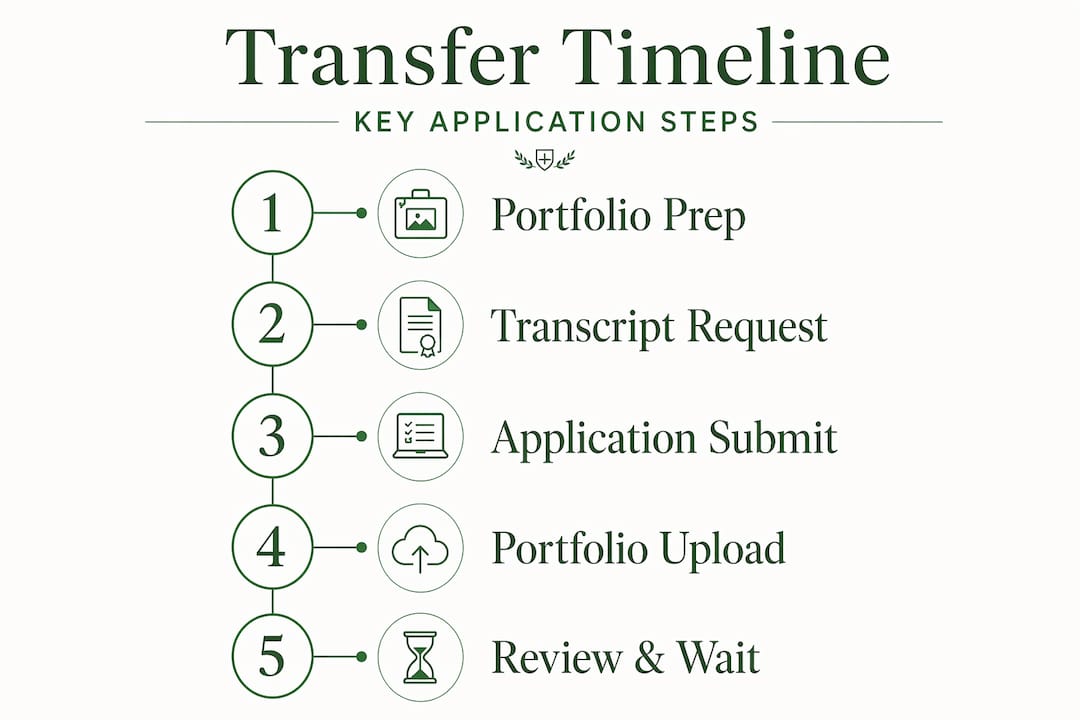 Infographic shows step-by-step transfer application process
