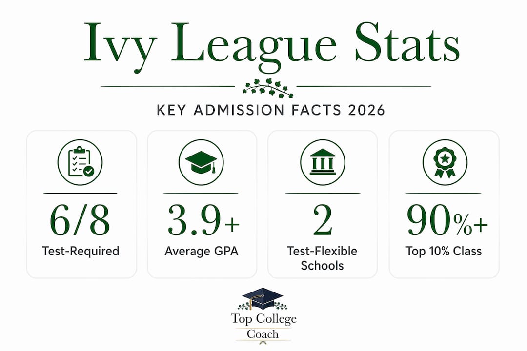 Stat infographic of Ivy League requirements
